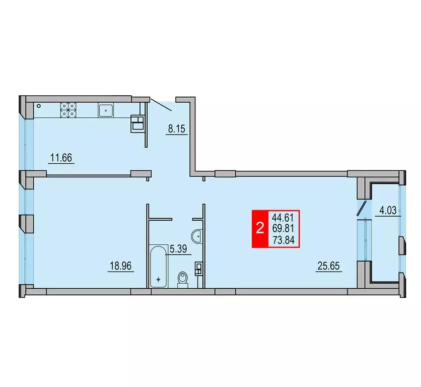 2-комнатная квартира: Тверь, Заволжский район (73.84 м) - Фото 0