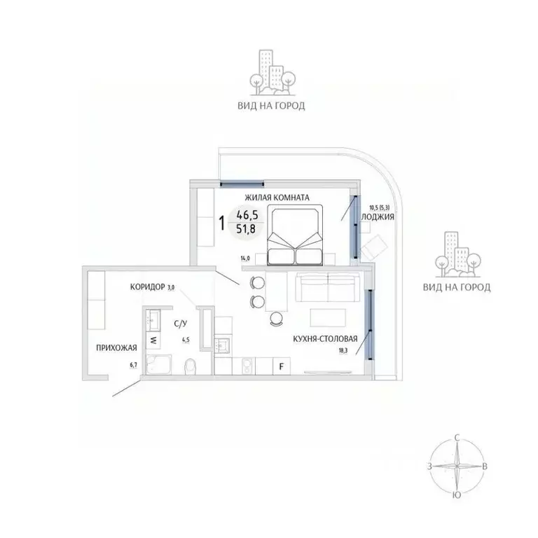 1-к кв. Крым, Керчь  (51.8 м) - Фото 1