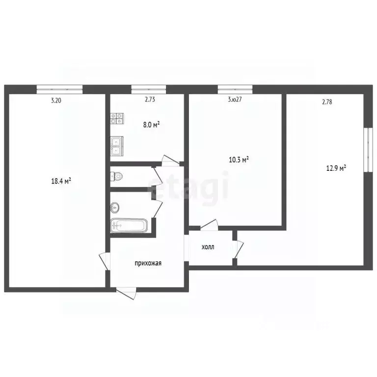 3-к кв. Москва Ставропольская ул., 56К1 (59.9 м) - Фото 2