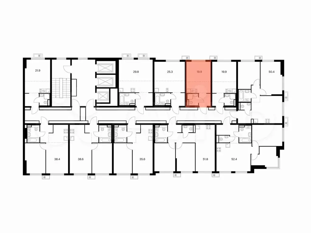 Квартира-студия, 19,9 м, 25/25 эт. - Фото 1