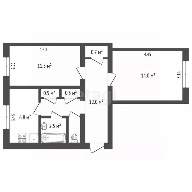 2-к кв. Севастополь ул. Хрулева, 6 (49.9 м) - Фото 2