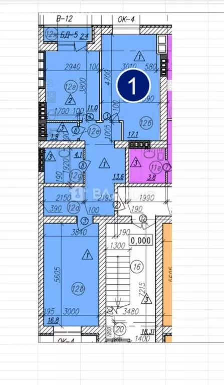 2-комнатная квартира: Новосадовый, Центральная улица, 2А (66.8 м) - Фото 1