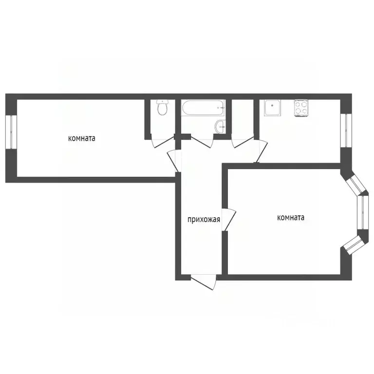 2-к кв. Ямало-Ненецкий АО, Новый Уренгой Надымская ул., 3А (57.1 м) - Фото 1