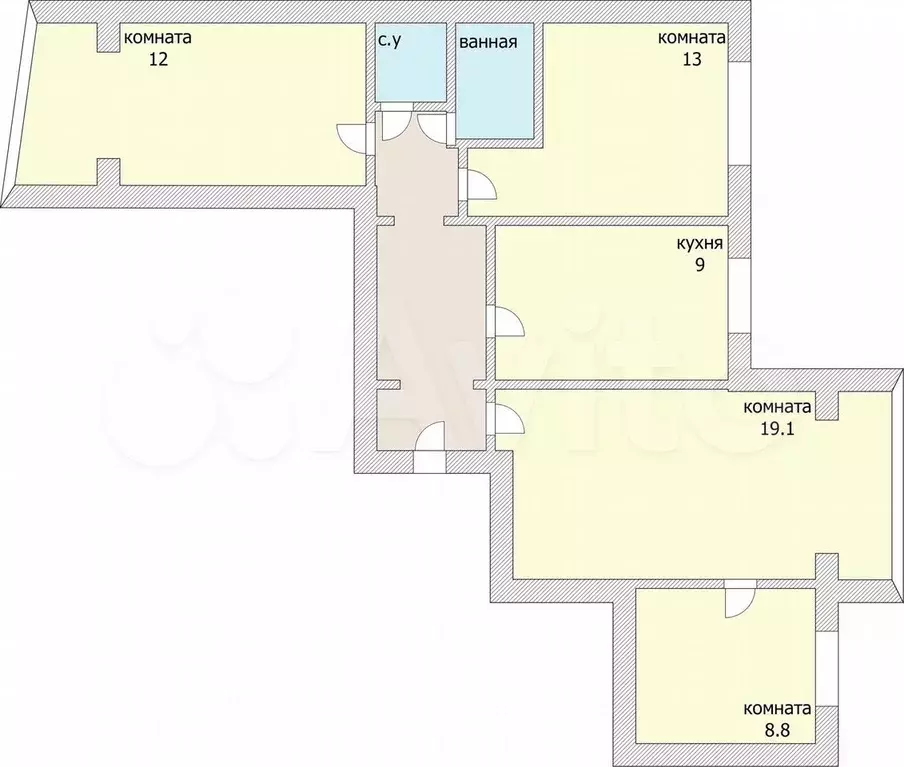 3-к. квартира, 80 м, 8/10 эт. - Фото 0