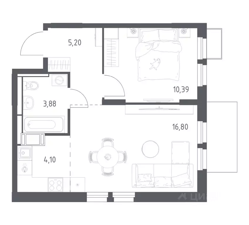 1-к кв. Московская область, Красногорск городской округ, Путилково пгт ... - Фото 1