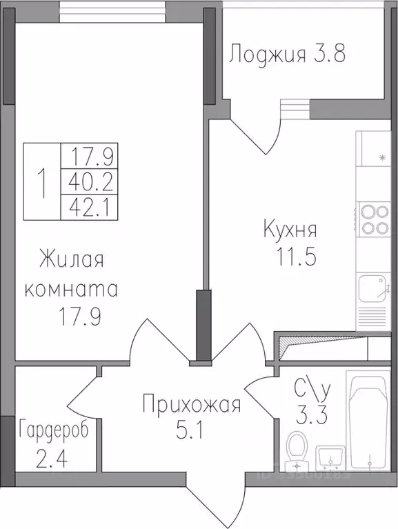 1-к кв. Липецкая область, Липецк Поколение жилой комплекс (42.1 м) - Фото 0