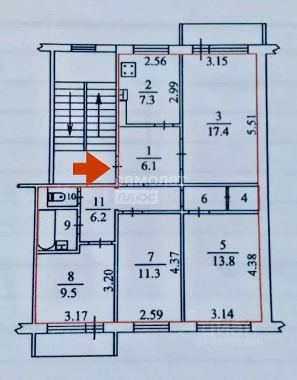4-к кв. Ямало-Ненецкий АО, Ноябрьск Магистральная ул., 65 (78.3 м) - Фото 1