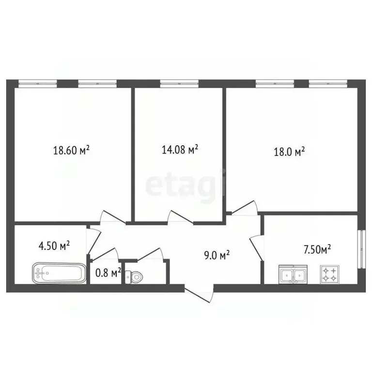 3-к кв. Санкт-Петербург Старо-Петергофский просп., 18 (74.0 м) - Фото 2