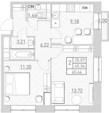 2-к кв. Московская область, Балашиха Саввино мкр, ул. Народного ... - Фото 2