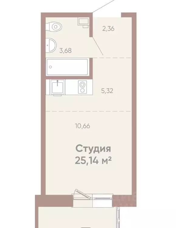 1-к кв. Иркутская область, Иркутск Советская ул., 109/3 (25.1 м) - Фото 1