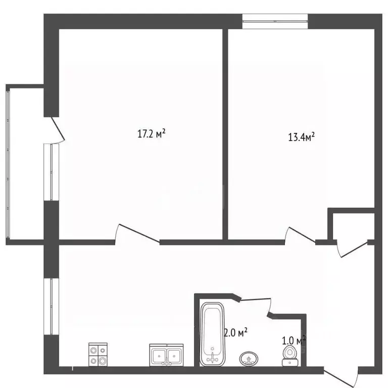 2-к кв. Севастополь ул. Меньшикова, 25 (39.9 м) - Фото 2