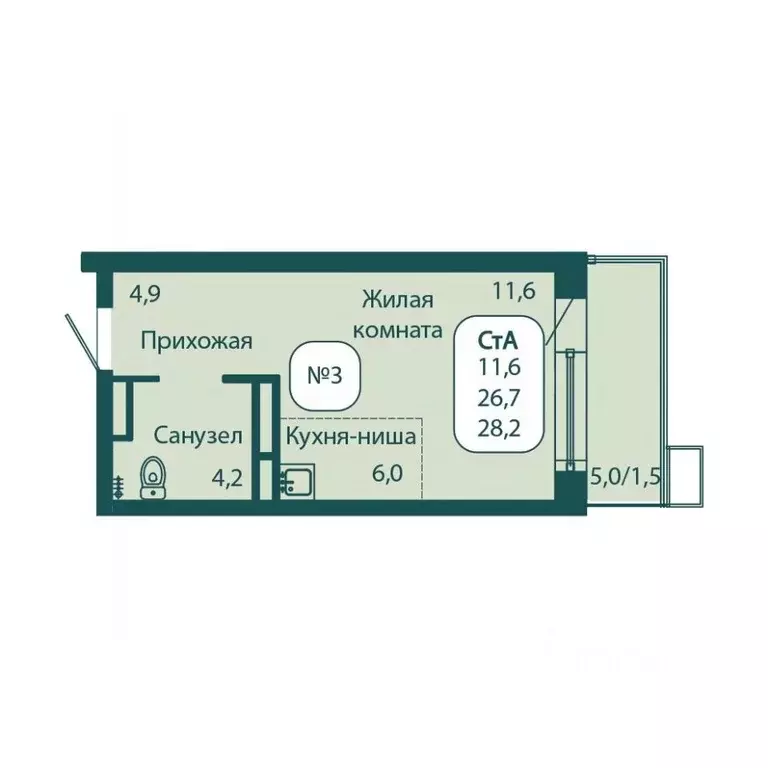 Студия Московская область, Солнечногорск городской округ, Андреевка ... - Фото 1