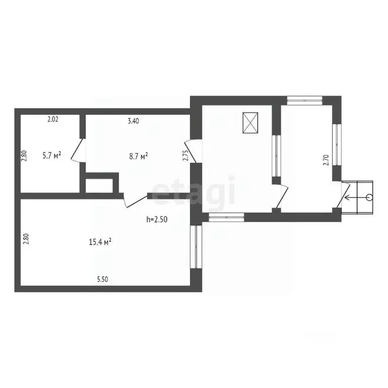 1-к кв. Воронежская область, Борисоглебск ул. Куйбышева, 121 (29.8 м) - Фото 2