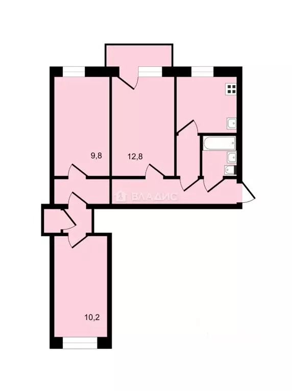 3-к кв. Ленинградская область, Гатчина ул. Рысева, 55 (54.0 м) - Фото 1