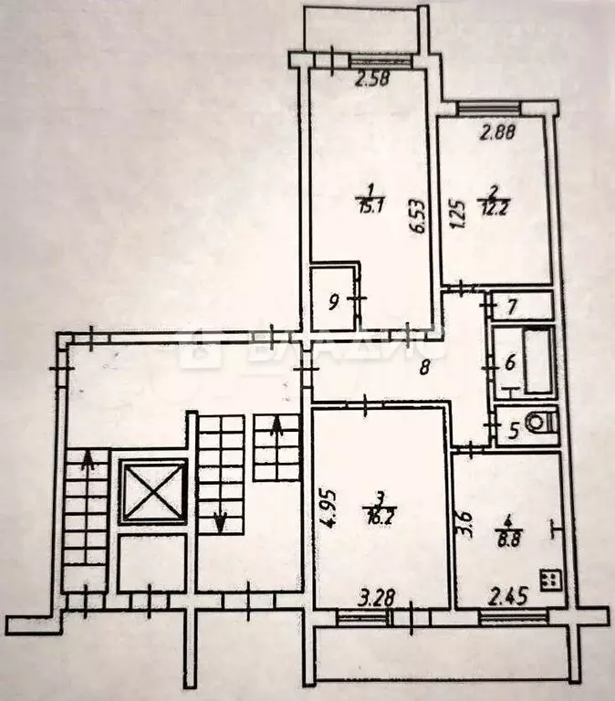 3-к. квартира, 66,9 м, 1/9 эт. - Фото 0