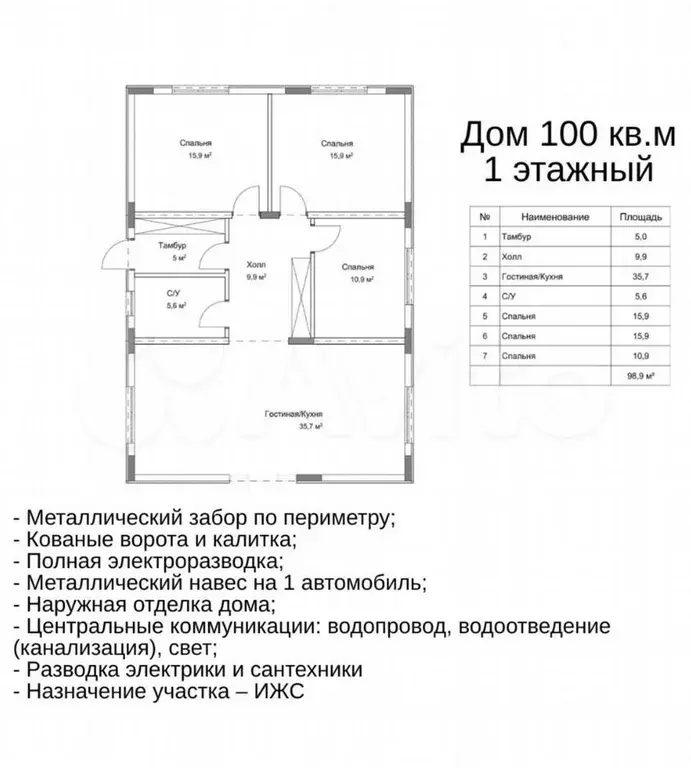 Дом 98,9 м на участке 4 сот. - Фото 0