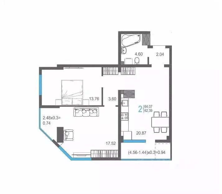 2-к кв. Крым, Ялта ул. Кирова, 155Ак1 (64.07 м) - Фото 1