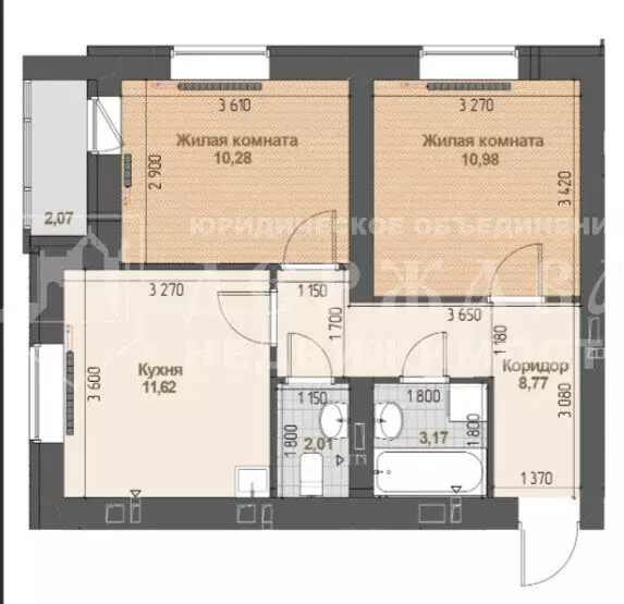 2-комнатная квартира: Кемерово, улица Сарыгина, 31 (47 м) - Фото 1