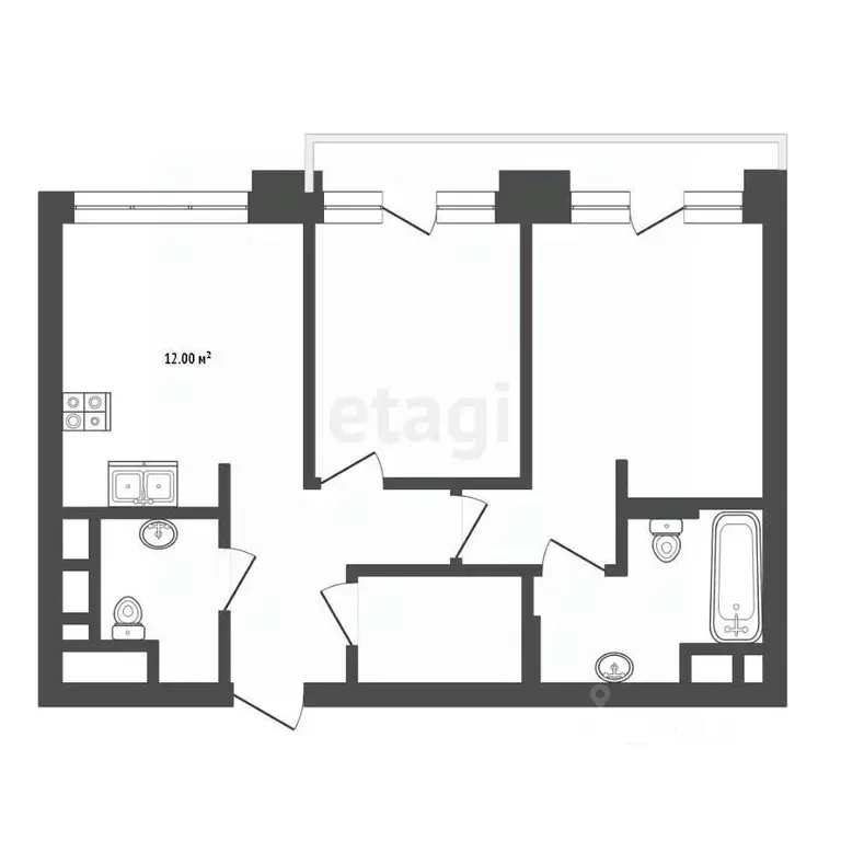 2-к кв. москва ул. народного ополчения, 13 (60.5 м) - Фото 1