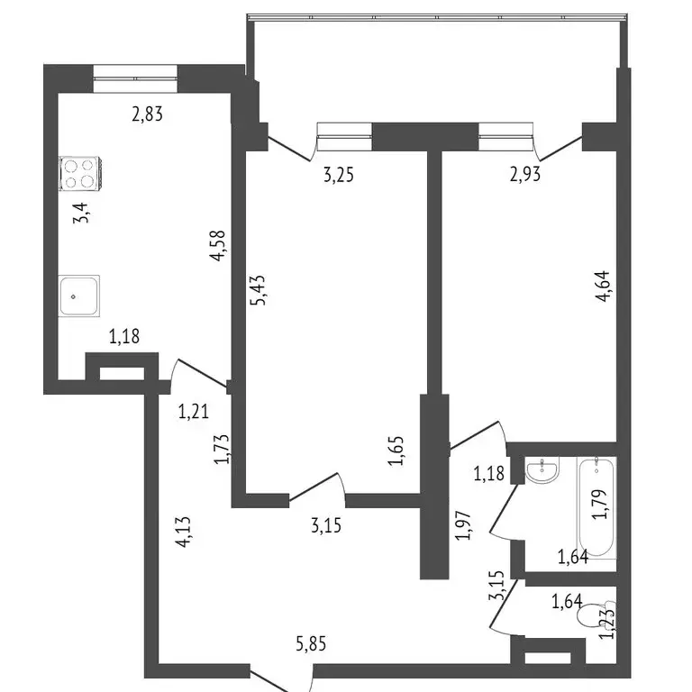 2-комнатная квартира: Тобольск, 10-й микрорайон, 65А (65 м) - Фото 1