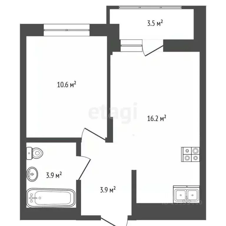1-к кв. Тюменская область, Тюменский район, д. Дударева ул. Сергея ... - Фото 1