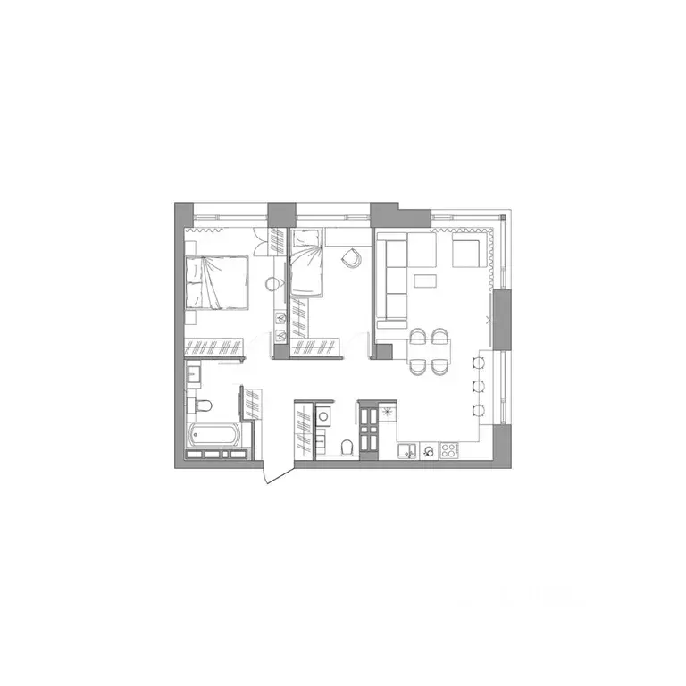 2-к кв. Приморский край, Владивосток ул. Маковского, 55к2 (71.3 м) - Фото 1