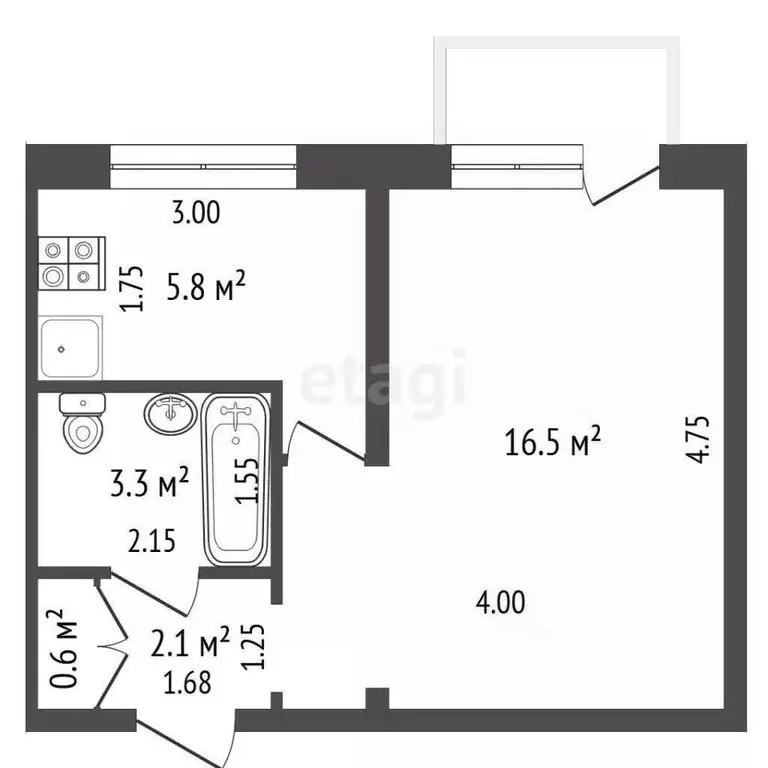 1-к кв. Архангельская область, Архангельск пос. Лесная Речка, ш. ... - Фото 1