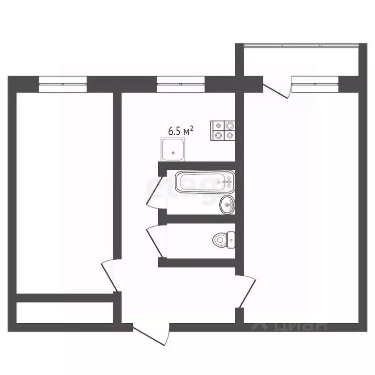 2-к кв. Владимирская область, Муром Радиозаводское ш., 36 (45.1 м) - Фото 2