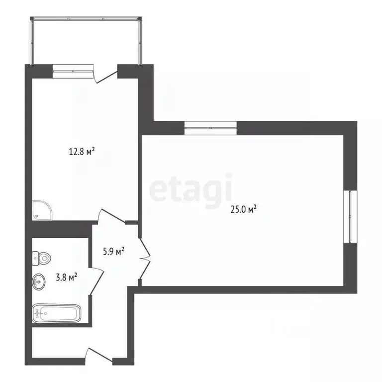 1-к кв. Красноярский край, Красноярск Караульная ул., 39А (48.64 м) - Фото 1