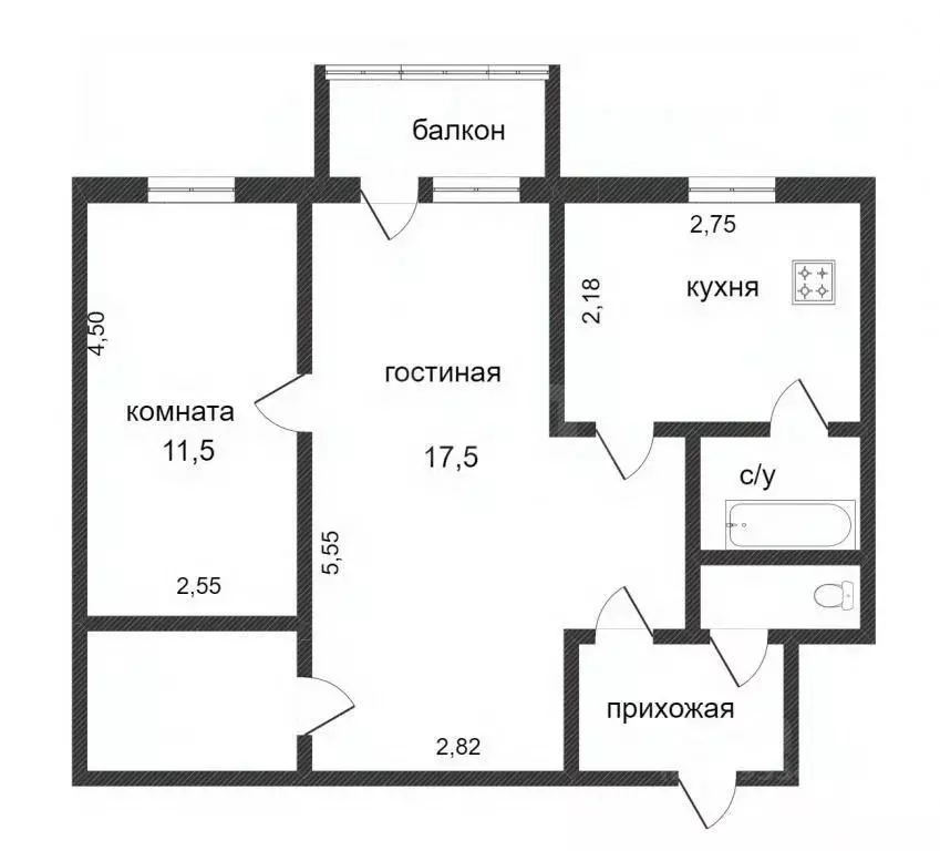 2-к кв. Тюменская область, Тюмень ул. Республики, 146 (44.1 м) - Фото 2