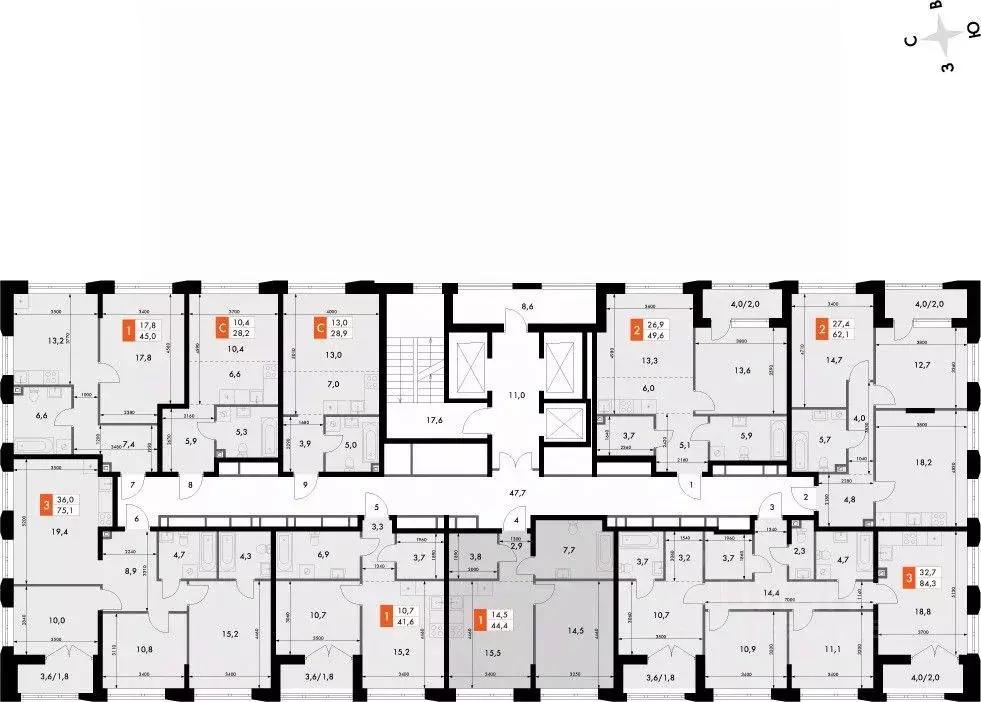 1-к кв. Нижегородская область, Нижний Новгород Черниговская ул. (44.4 ... - Фото 1