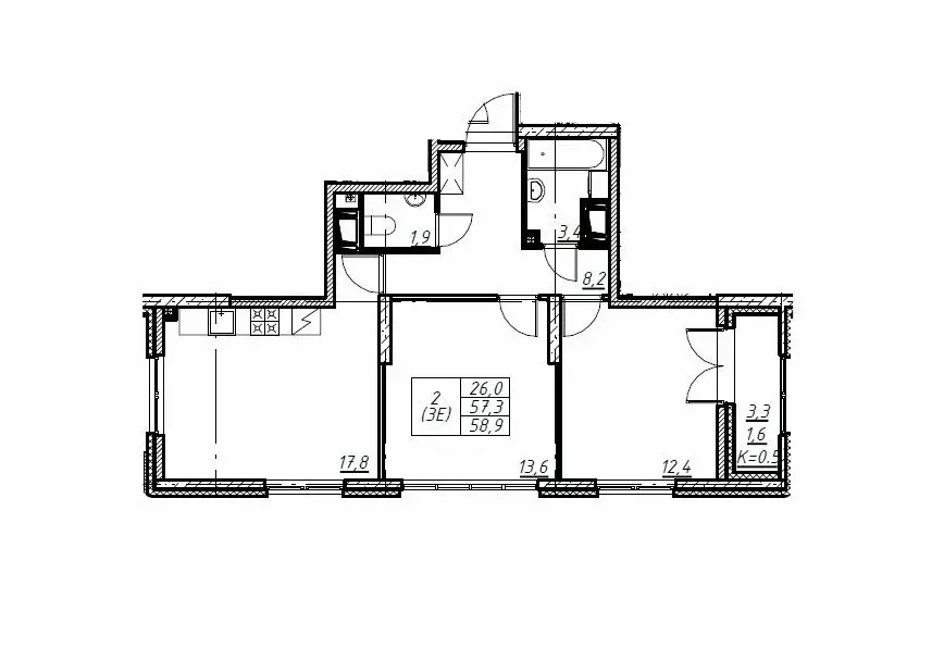2-комнатная квартира: Санкт-Петербург, улица Дыбенко, 3 (59 м) - Фото 1