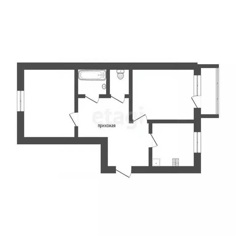 2-к кв. Омская область, Омский район, пос. Новоомский ул. Николаева, 2 ... - Фото 2