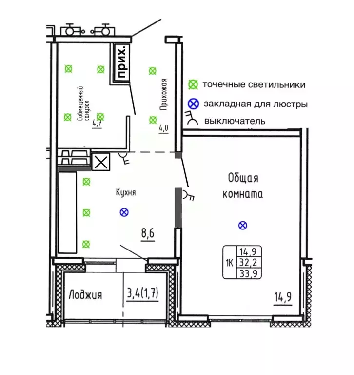 1-к кв. Новосибирская область, Новосибирск  (33.9 м) - Фото 0