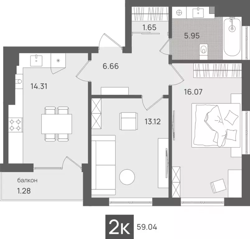2-к кв. Калининградская область, Светлогорск Лесная Сказка жилой ... - Фото 1