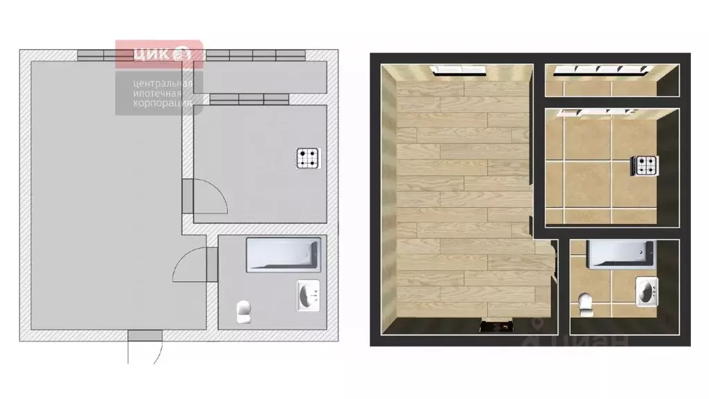 1-к кв. Рязанская область, Рязань ул. Космонавтов, 16 (29.19 м) - Фото 2