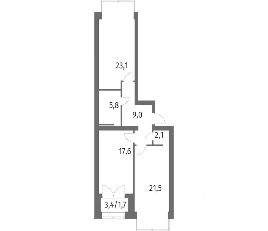 2-к кв. Санкт-Петербург ул. Академика Константинова, 1к1 (80.8 м) - Фото 0