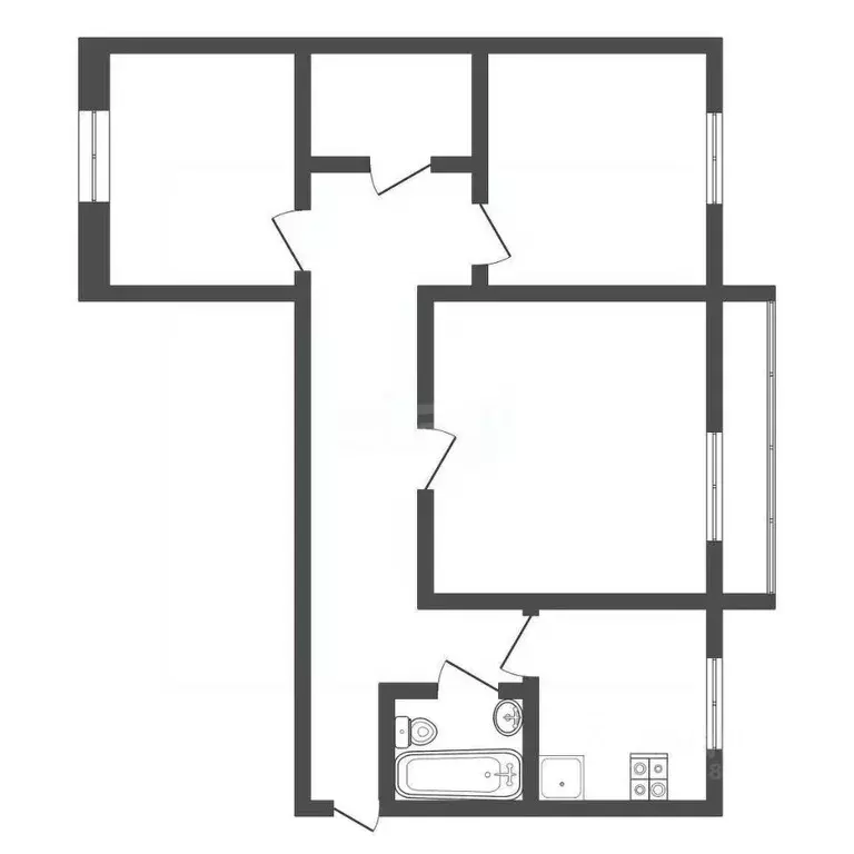 3-к кв. Тульская область, Узловая ул. Простомолотова, 10 (59.0 м) - Фото 2
