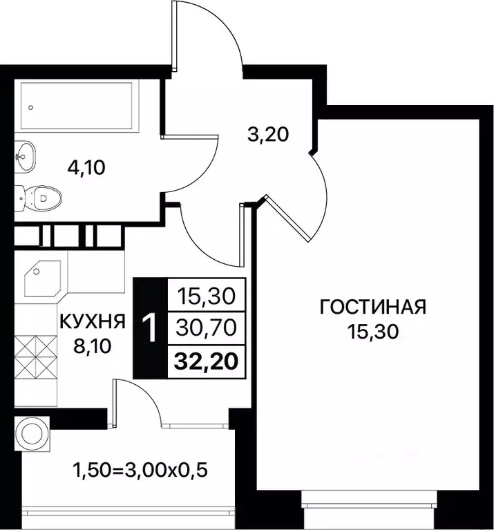 1-к кв. Ростовская область, Ростов-на-Дону ул. Берберовская, 9с2 (32.2 ... - Фото 0