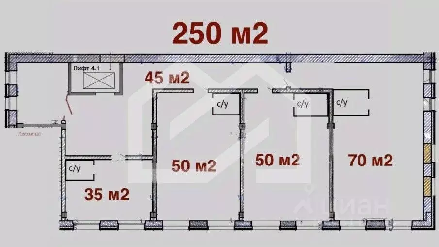 Помещение свободного назначения в Москва ул. Фридриха Энгельса, 46С7 ... - Фото 2