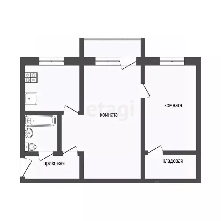 2-к кв. Коми, Ухта ул. Оплеснина, 32/8 (45.0 м) - Фото 2