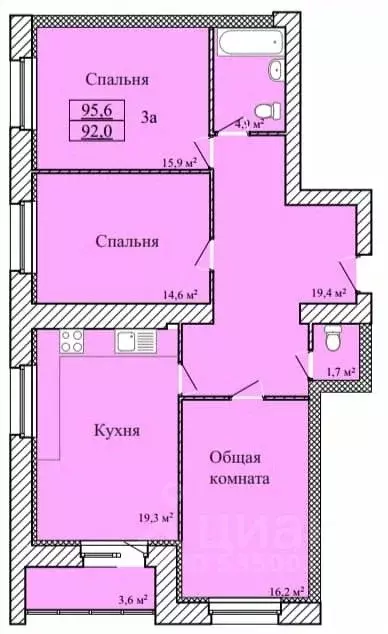 3-к кв. Тамбовская область, Тамбов ул. Имени С.И. Савостьянова, 3 ... - Фото 0