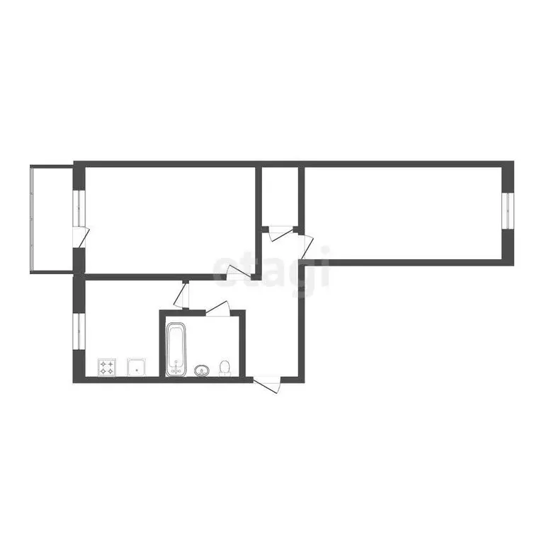 2-комнатная квартира: Тюмень, улица Карла Маркса, 10 (42 м) - Фото 1