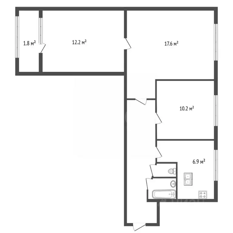3-к кв. Санкт-Петербург Будапештская ул., 10К2 (59.5 м) - Фото 2