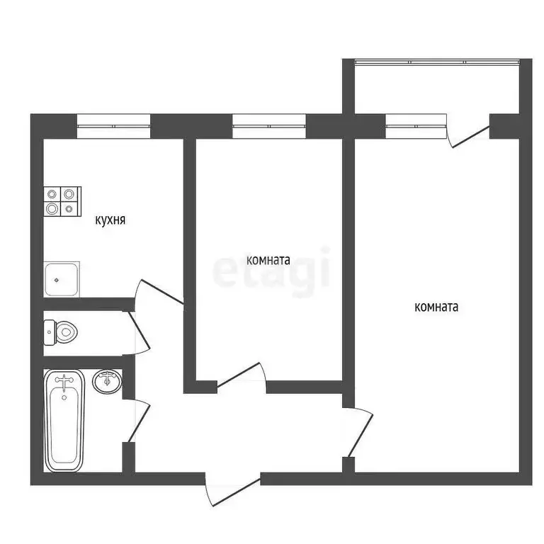 2-комнатная квартира: Ирбит, улица Маршала Жукова, 17 (50 м) - Фото 0