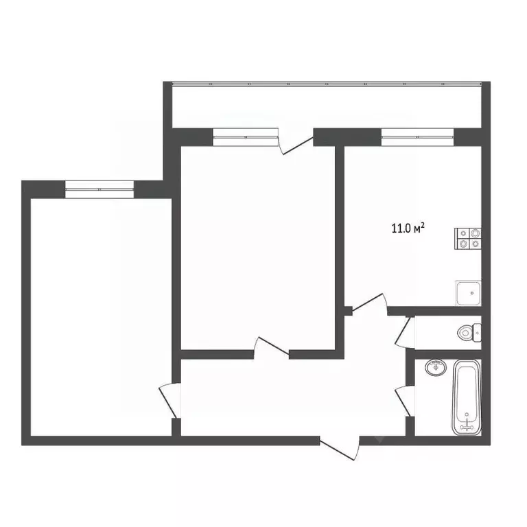2-к кв. Тюменская область, Тюмень Пролетарская ул., 118 (46.3 м) - Фото 1