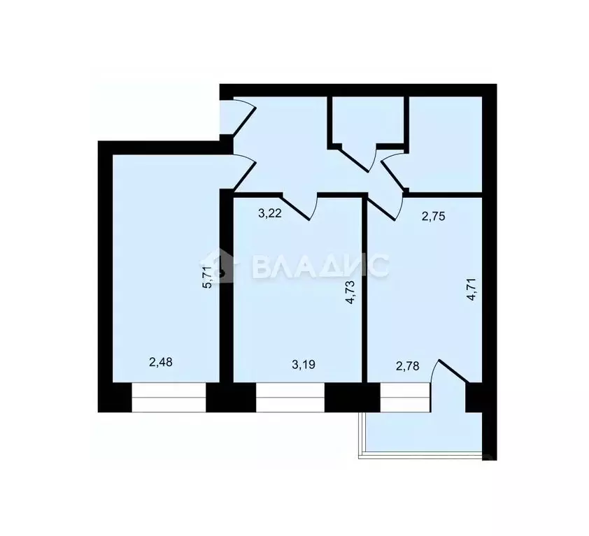 2-к кв. Вологодская область, Вологда Кирпичная ул., 31 (55.4 м) - Фото 1