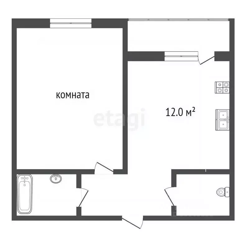 1-к кв. Ростовская область, Ростов-на-Дону просп. 40-летия Победы, ... - Фото 2