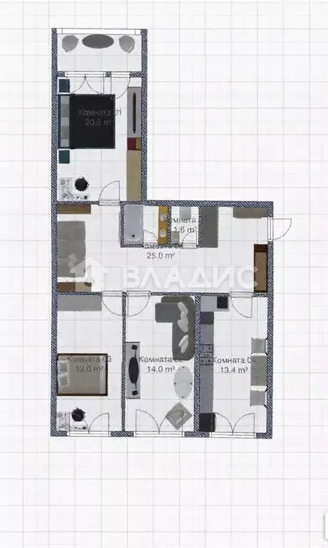 3-к кв. Московская область, Истра муниципальный округ, д. Красный ... - Фото 2