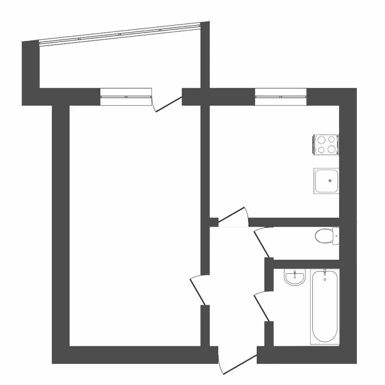 1-комнатная квартира: Тюмень, Широтная улица, 17А (33.4 м) - Фото 0